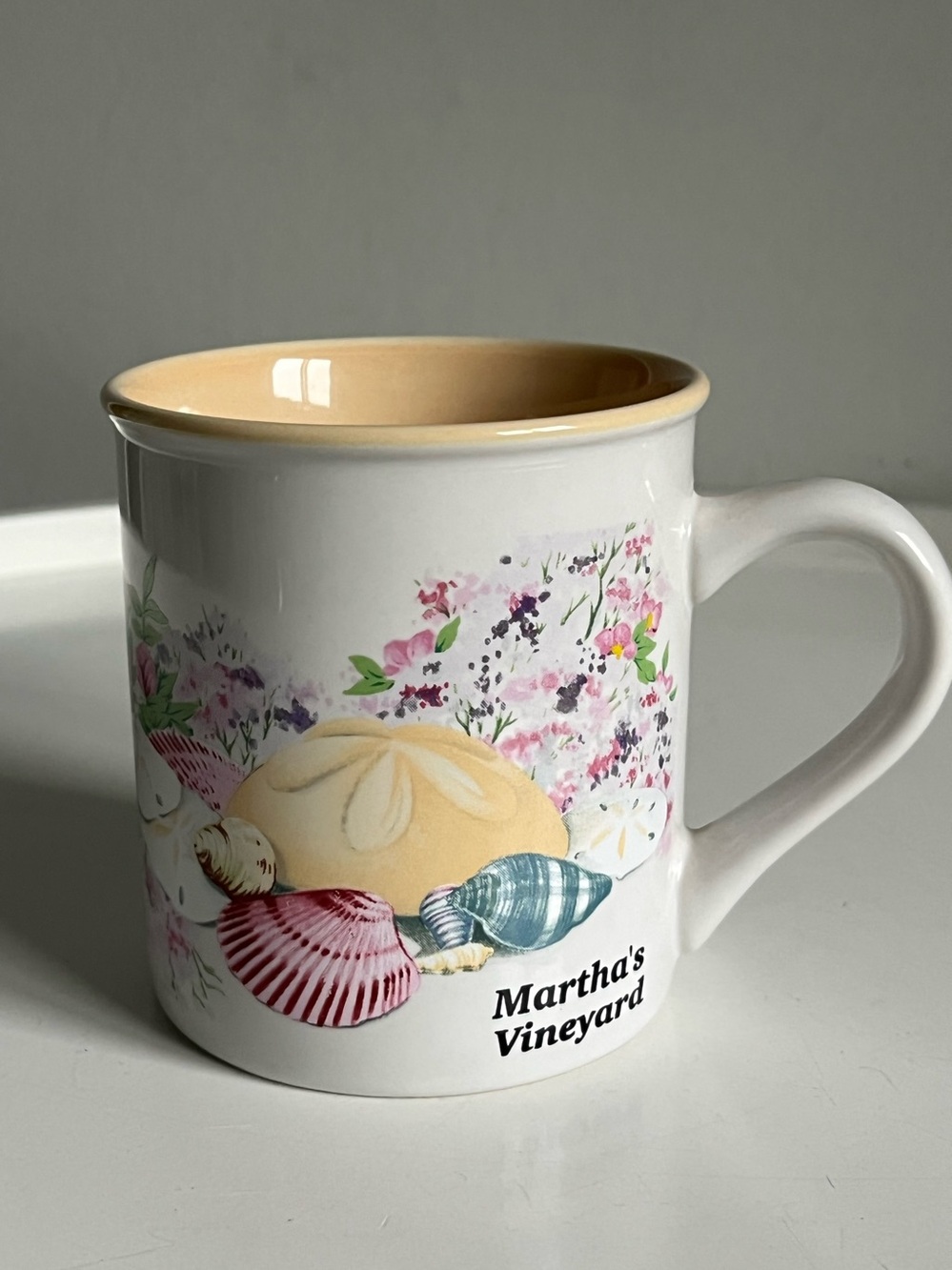 Cape Shore Inc Martha’s Vinyard Mug Colorful Floral Seashell Coastal Island Vtg